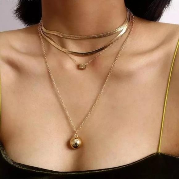 NEW 18K GOLD CHAIN BEAD NECKLACE, NICE NECKLACE, CUTE NECKLACE - Picture 2 of 8